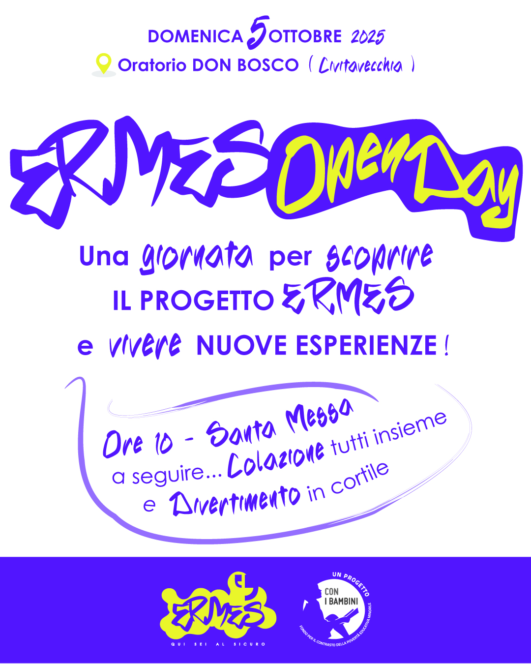 Progetto ERMES adolescenti e famiglie - Open Day Oratorio Don Bosco Civitavecchia