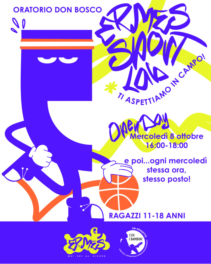 Ragazzi giocano a basket al Sport Lab Ermes, Oratorio Don Bosco, Civitavecchia